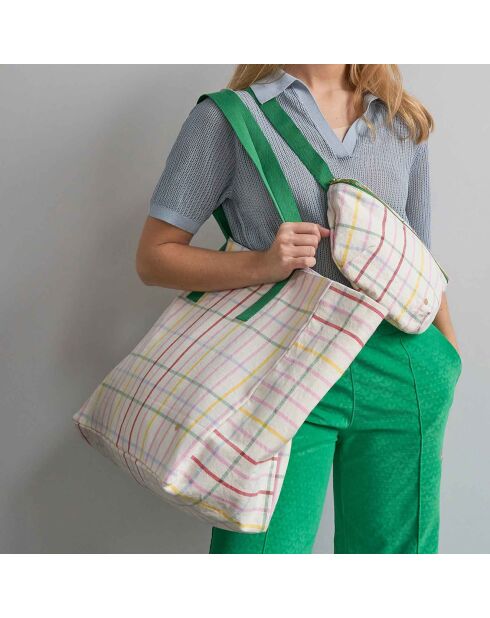 Sac cabas en Coton Bio Fair Play multicolore - 38x46x18 cm