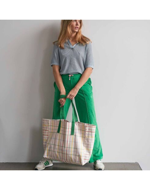 Sac cabas en Coton Bio Fair Play multicolore - 38x46x18 cm