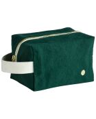 Trousse cube en Coton Bio Iona vert foncé - 15.5x10x10 cm