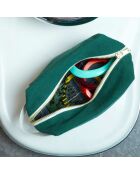 Trousse cube en Coton Bio Iona vert foncé - 15.5x10x10 cm