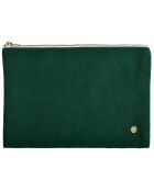 Pochette en Coton Bio Iona L vert foncé - 19x28x1 cm