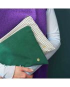Pochette en Coton Bio Iona L vert foncé - 19x28x1 cm