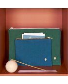 Pochette en Coton Bio Iona L vert foncé - 19x28x1 cm