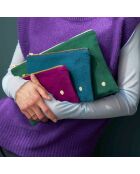 Pochette en Coton Bio Iona L vert foncé - 19x28x1 cm