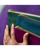 Pochette en Coton Bio Iona L vert foncé - 19x28x1 cm
