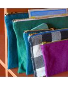 Pochette en Coton Bio Iona L vert foncé - 19x28x1 cm