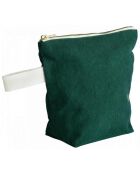 Trousse de toilette en Coton Bio Iona vert foncé - 22x18x7.5 cm