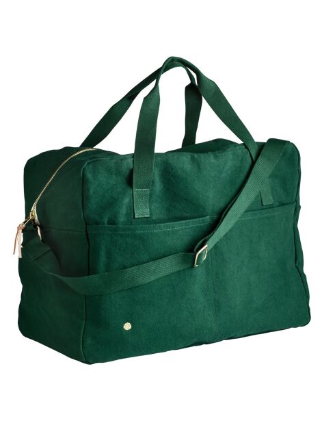 Sac voyage en Coton Bio Iona vert foncé - 30x42x20 cm