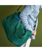 Sac voyage en Coton Bio Iona vert foncé - 30x42x20 cm
