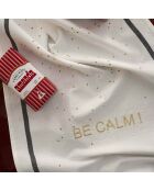 Torchon Be calm Or blanc - 80x50 cm