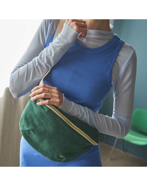 Sac banane en Coton Bio Iona vert foncé - 19x28 cm