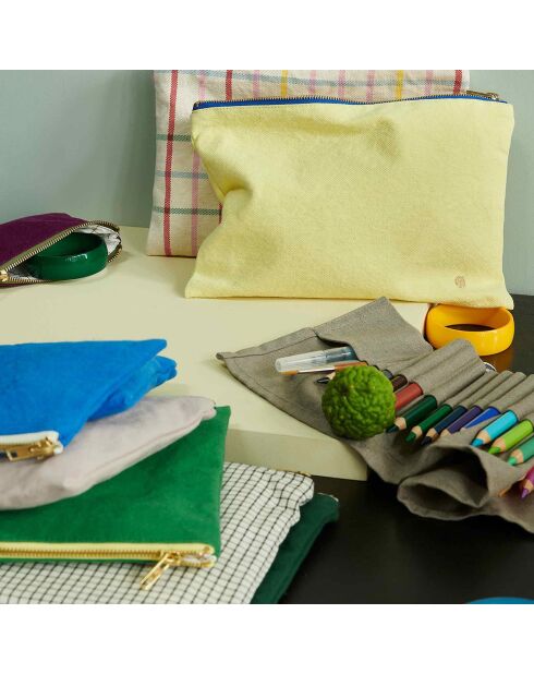 Pochette en Coton Bio Iona L sunshine - 19x28x1 cm