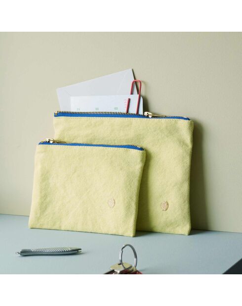 Pochette en Coton Bio Iona M sunshine - 14x19x1 cm