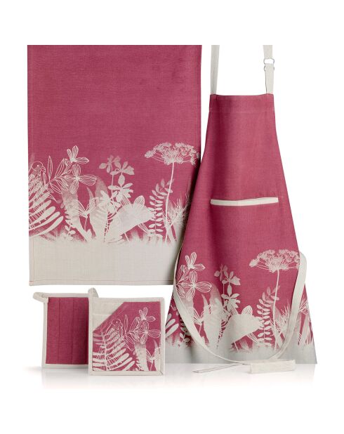 Tablier de cuisine en Coton Bio Evaos orchidée - 72x85 cm