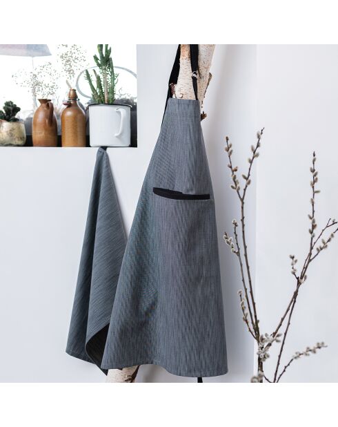 Tablier de cuisine en Coton Bio Moana ombre - 72x85 cm