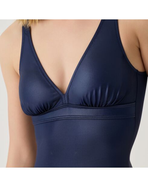 Maillot de bain 1 pièce triangle moulé Iris brillant marine