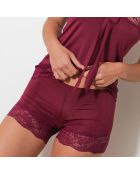 Ensemble Caraco & Shorty Nouma rouge bordeaux