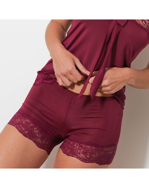 Ensemble Caraco & Shorty Nouma rouge bordeaux