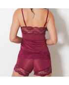 Ensemble Caraco & Shorty Nouma rouge bordeaux