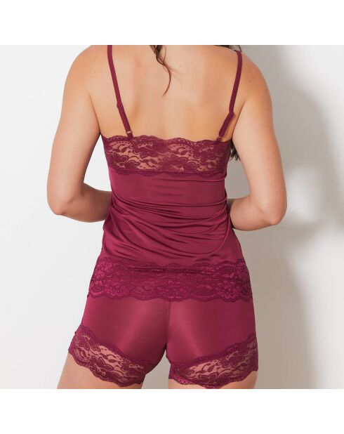 Ensemble Caraco & Shorty Nouma rouge bordeaux
