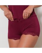 Ensemble Caraco & Shorty Dalo rouge bordeaux