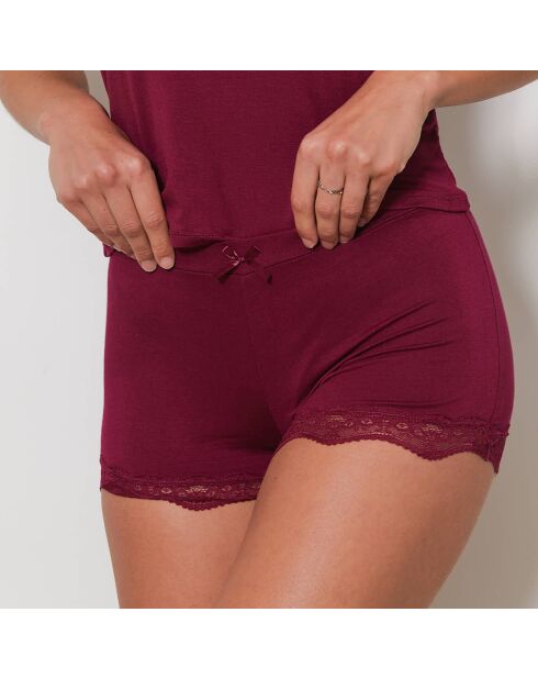 Ensemble Caraco & Shorty Dalo rouge bordeaux