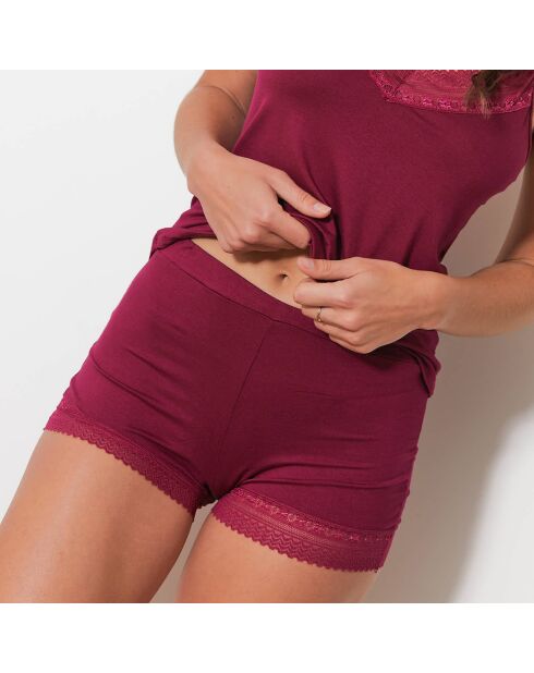 Ensemble Caraco & Shorty Vano rouge bordeaux