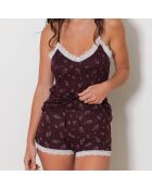 Ensemble Caraco & Shorty Napo rouge bordeaux