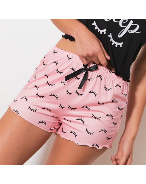 Ensemble Caraco & Shorty Bang noir/rose