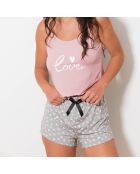Ensemble Caraco & Shorty Bang rose/gris