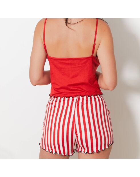 Ensemble Caraco & Shorty Bang rouge/blanc