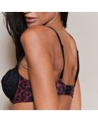 Soutien-gorge paddé Castille noir/rouge bordeaux