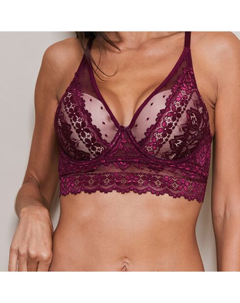 Soutien-gorge paddé Pili rouge bordeaux