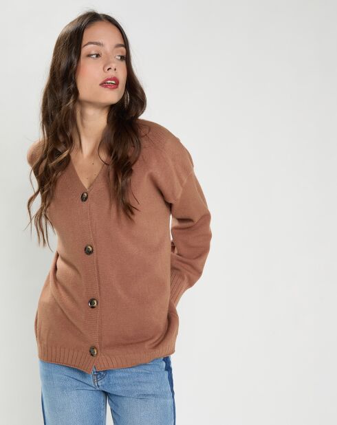Gilet en Cachemire mélangé Gino beige foncé
