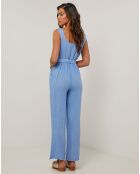 Salopette 100% Lin Carla bleu indigo