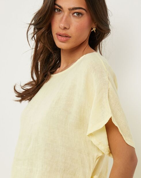 Tunique 100% Lin Julie jaune