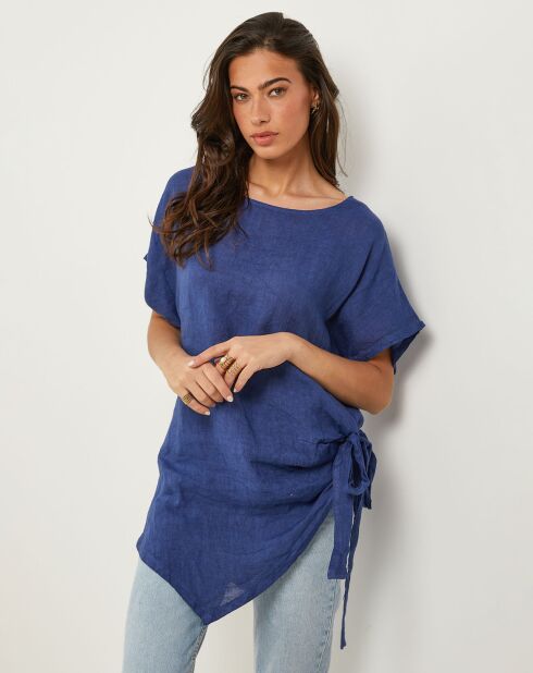 Tunique 100% Lin Julie bleu marine