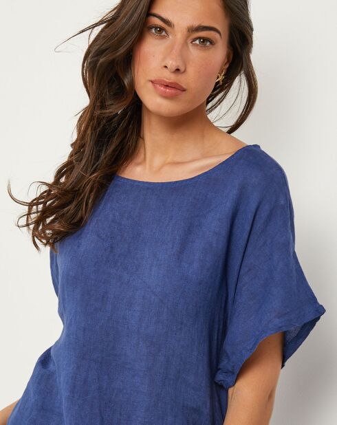Tunique 100% Lin Julie bleu marine
