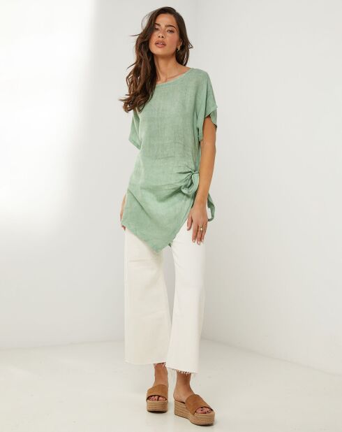 Julie grüne Tunika aus 100% Leinen