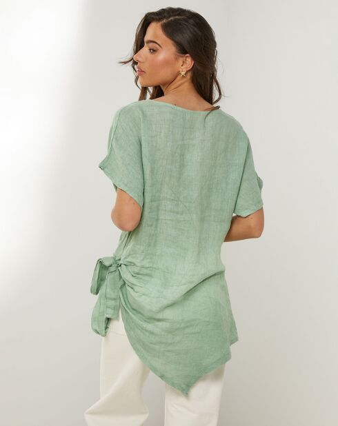 Julie grüne Tunika aus 100% Leinen