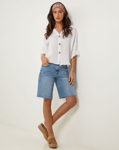 Zoé wit overhemd van 100% linnen