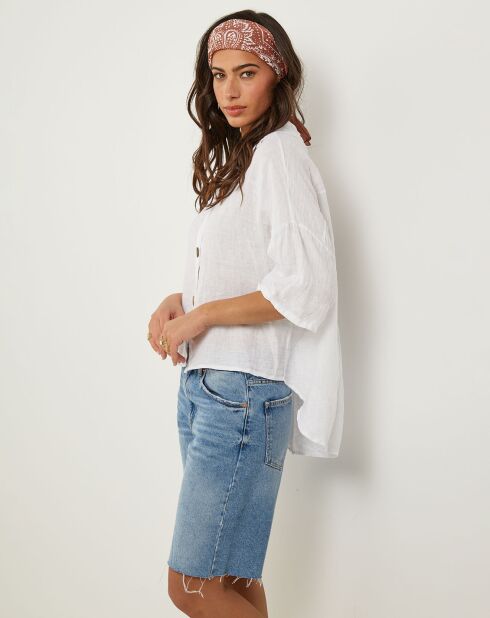 Zoé wit overhemd van 100% linnen