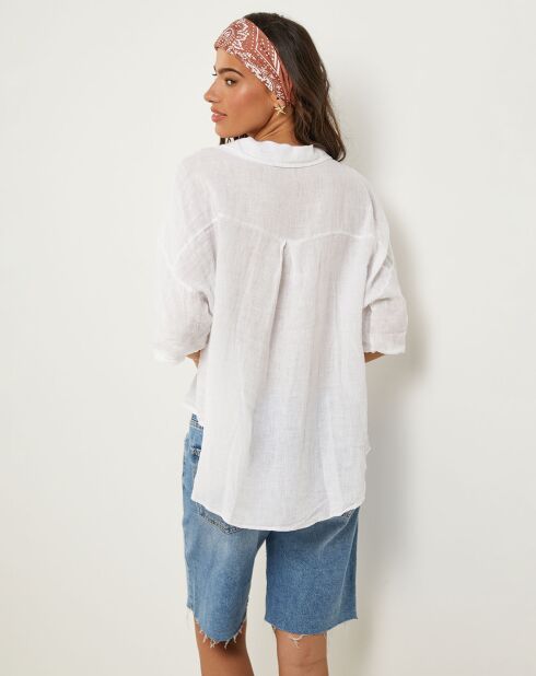 Zoé wit overhemd van 100% linnen