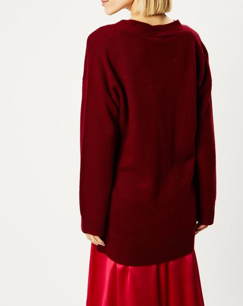 Gilet 100% Cachemire Zira rouge foncé