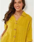 Chemise 100% Lin Zoé jaune