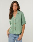 Chemise 100% Lin Zoé verte