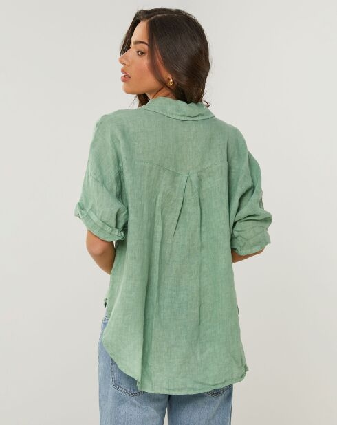 Chemise 100% Lin Zoé verte