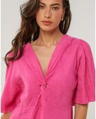 Robe 100% Lin Paulette rose