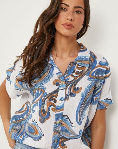 Chemise 100% Lin Jessica blanche