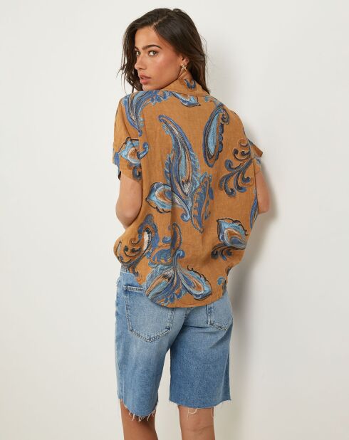 Chemise 100% Lin Jessica camel
